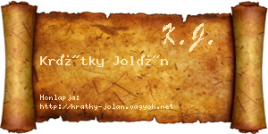 Krátky Jolán névjegykártya